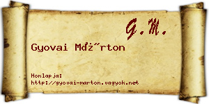 Gyovai Márton névjegykártya